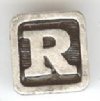 1 9mm Silver Slider - Letter "R"